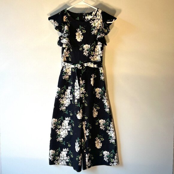 GB Girls SZ 10 Navy Floral Special event Dressy Casual Wedding Guest Preppy - Picture 1 of 10